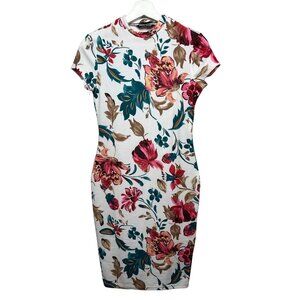 SHEIN Floral Mini Dress - White, Pink, Teal, Brown